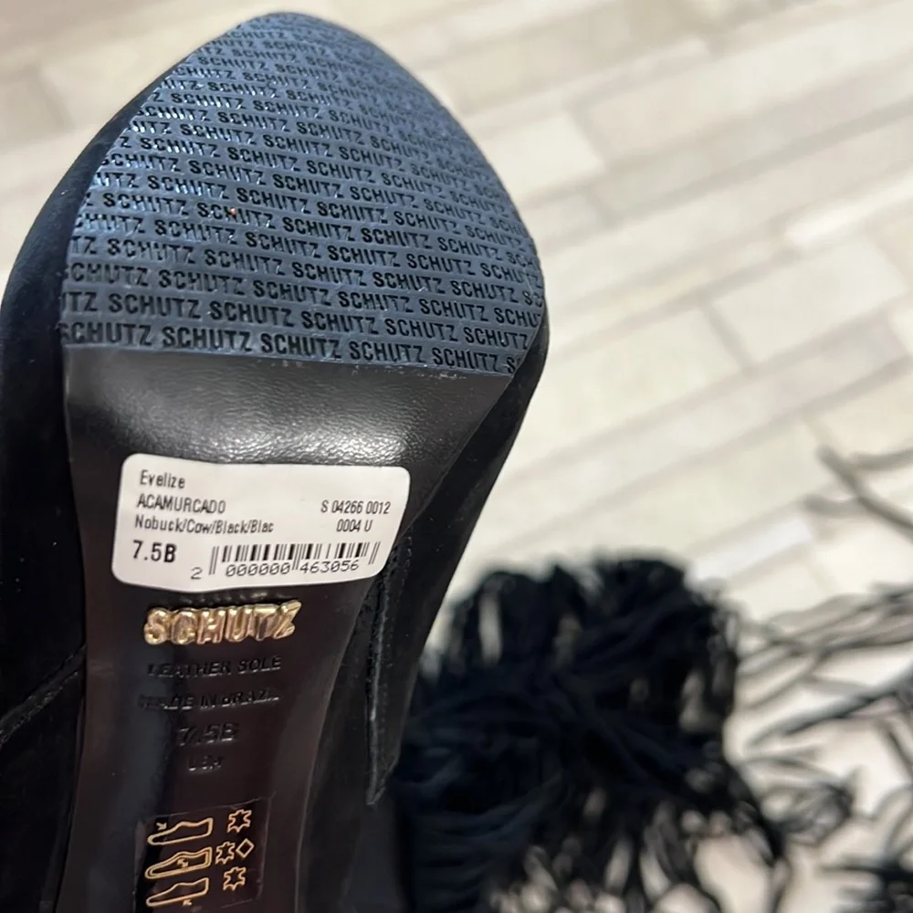 Schutz woman’s fringe /suede leather knee high boots - Picture 6 of 11